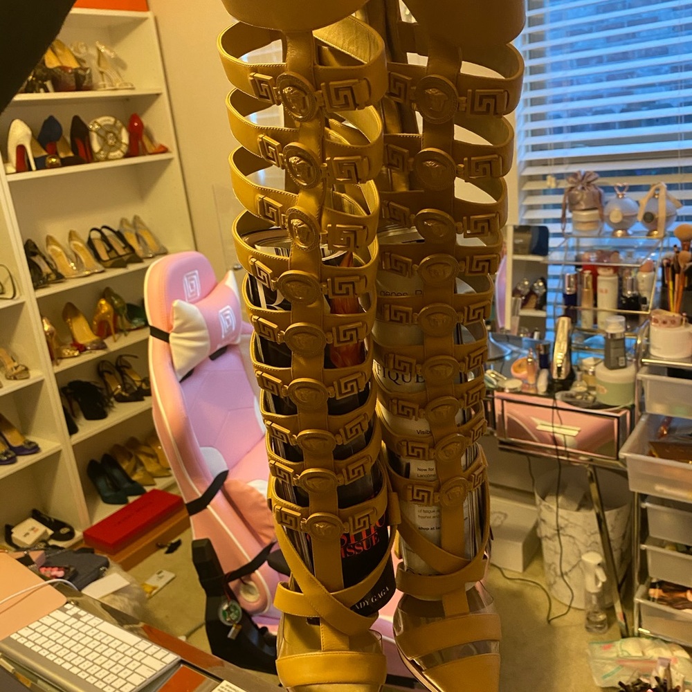 Versace heels boots